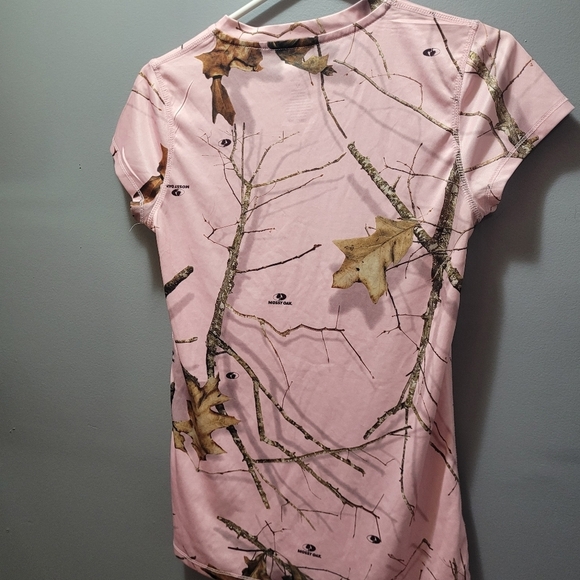 Mossy Oak Pink Fall Leaves Print T Shirt M - Picture 5 of 5